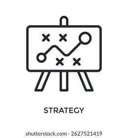 Estilo de esquema de icono de estrategia. Ilustración vectorial Para El Diseño gráfico