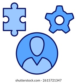 Strategy icon represented by Strategy symbol Blue style.