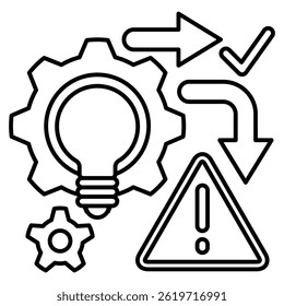Icono de estrategia representado por el símbolo de estrategia Estilo de línea.