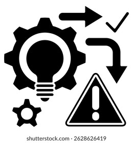 Icono de estrategia representado por el símbolo de estrategia Black Filled style.