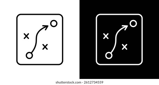Strategy icon set. Black illustration isolated for graphic and web design