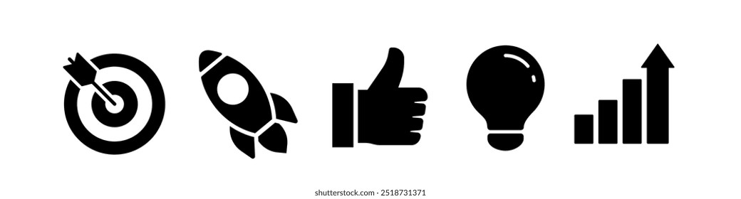Strategy icon set. Business strategy icon