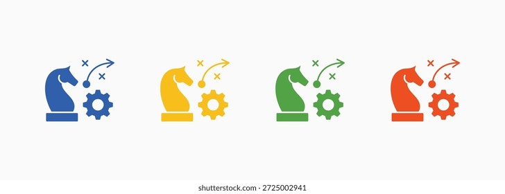 Strategy Icon Set Color Multiple Style Collection Element For Design
