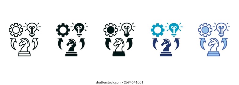 Strategy Icon Set Consisting of Multiple Styles Vector Illustration