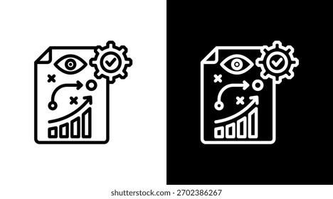 Estrategia con diseño de conjunto de iconos