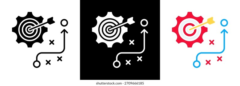 Strategy Icon Set Glyph vector Illustration