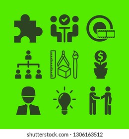 strategy icon set with growth, organization and idea vector illustration