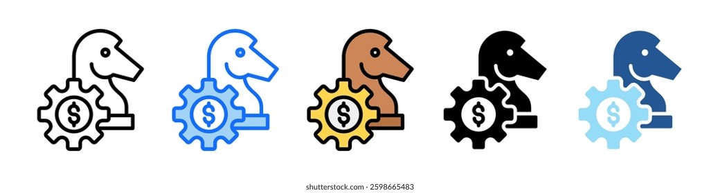 Strategy Icon Set Multiple Style Collection