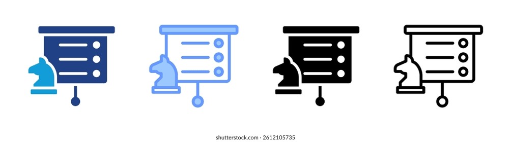 Strategy icon set multiple style collection