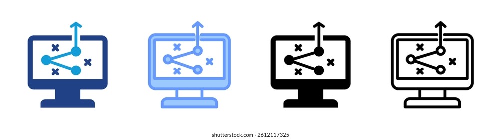 Strategy icon set multiple style collection