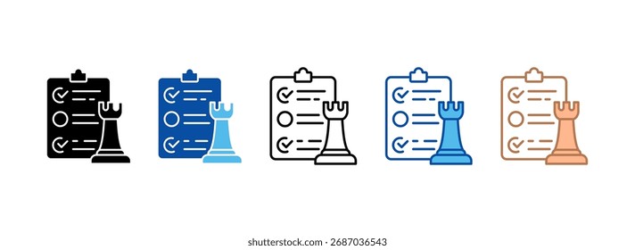 Conjunto de iconos de estrategia Colección de estilos múltiples