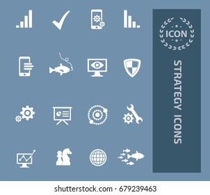 Strategy icon set, vector