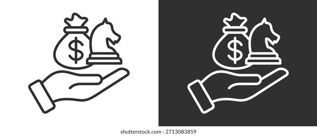 Strategy Icon Set Vector Collection Isolated In Black And White