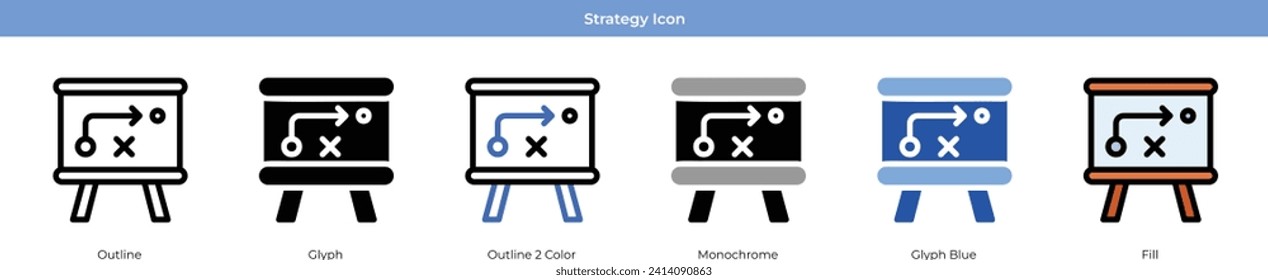 Strategy Icon Set Vector Design