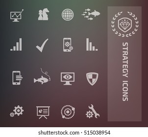 Strategy icon set,clean vector