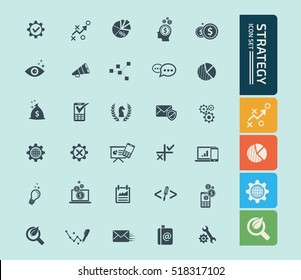 Strategy icon set,clean vector