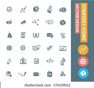 Strategy Icon Set,clean Vector