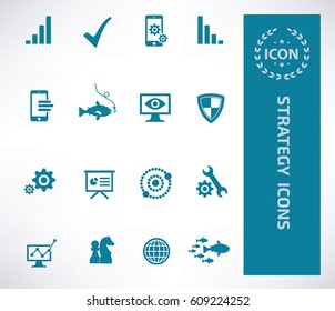 Strategy icon set,clean vector