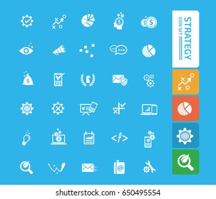 Strategy icon set,clean vector