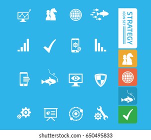 Strategy icon set,clean vector