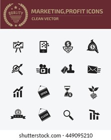
Strategy icon set,vector