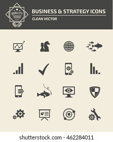 
Strategy icon set,vector