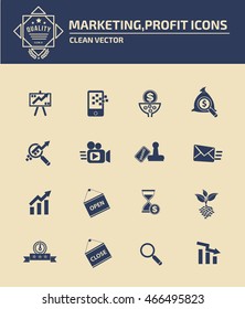 
Strategy icon set,vector