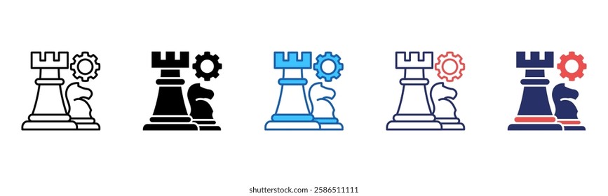 Strategy icon sheet multiple style collection