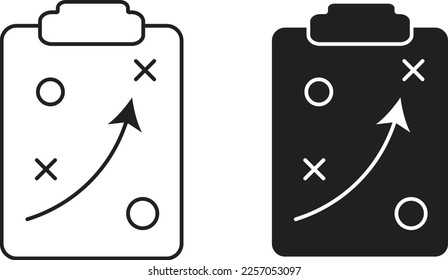 Strategy icon simple trendy flat style line and solid Isolated vector illustration on white background. For apps, logo, websites, symbol , UI, UX, graphic and web design. EPS 10.