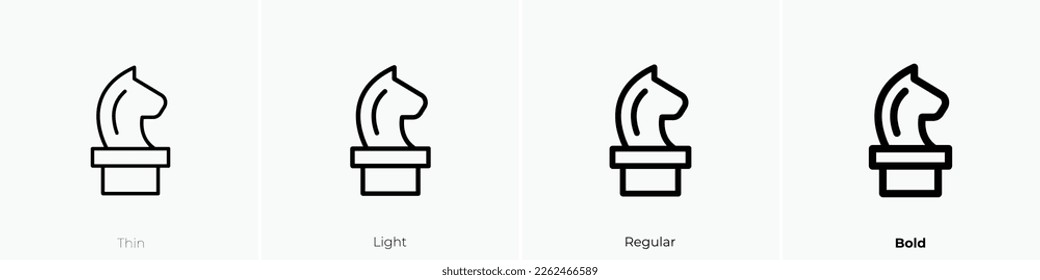 strategy icon. Thin, Light Regular And Bold style design isolated on white background