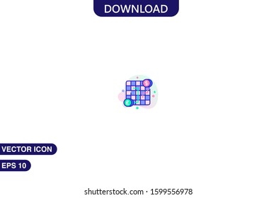  Strategy icon in trendy flat style isolated on white background vector illustration