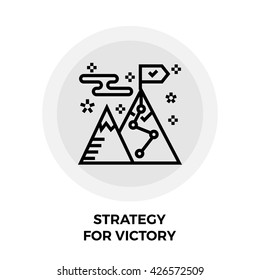Strategy icon vector. Flat icon isolated on the white background. Editable EPS file. Vector illustration.