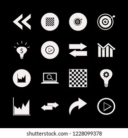 strategy icon. strategy vector icons set idea, target, descending graph and left arrow