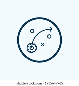 vector de icono de estrategia de la colección de estrategias de marketing en internet. Ilustración vectorial de icono de esquema de línea delgada. Símbolo lineal para uso en aplicaciones web y móviles, logotipo, medios impresos