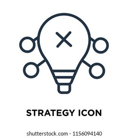 Strategy icon vector isolated on white background, Strategy transparent sign , thin symbols or lined elements in outline style