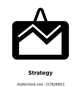 Strategy icon vector isolated on white background, logo concept of Strategy sign on transparent background, filled black symbol