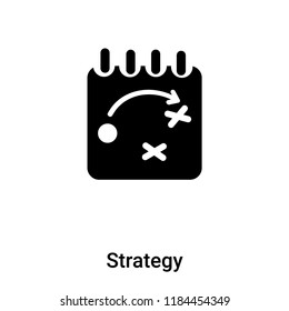 Strategy icon vector isolated on white background, logo concept of Strategy sign on transparent background, filled black symbol
