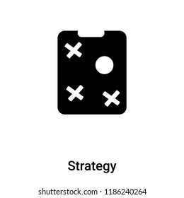 Strategy icon vector isolated on white background, logo concept of Strategy sign on transparent background, filled black symbol