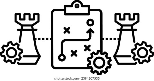 ilustración de plan vectorial de icono de estrategia