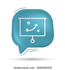 strategy icon vector in speech bubble - Modern design