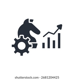 icono de estrategia. Vector. Trazo editable. signo de estilo lineal para uso Diseño web, logotipo. Ilustración de símbolo.