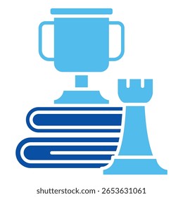 Ícones De Estratégia Em Estilo Azul, Ilustração De Vetor