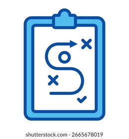 Iconos De Estrategia En Estilo Azul, Ilustración vectorial