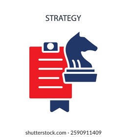 Strategy icons isolated on White Background. Flat style design