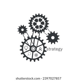 strategy icons on white background