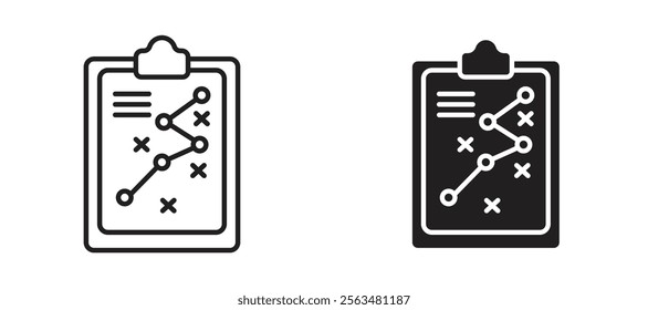 Strategy icons in outline and fill. vector illustration for ui.
