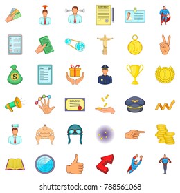 Strategy icons set. Cartoon style of 36 strategy vector icons for web isolated on white background