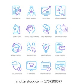 Strategy icons set. line design