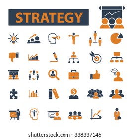 strategy  icons, signs vector concept set for infographics, mobile, website, application
