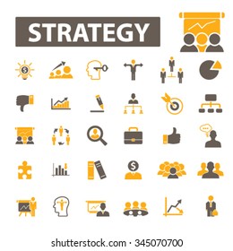 strategy  icons, signs vector concept set for infographics, mobile, website, application
